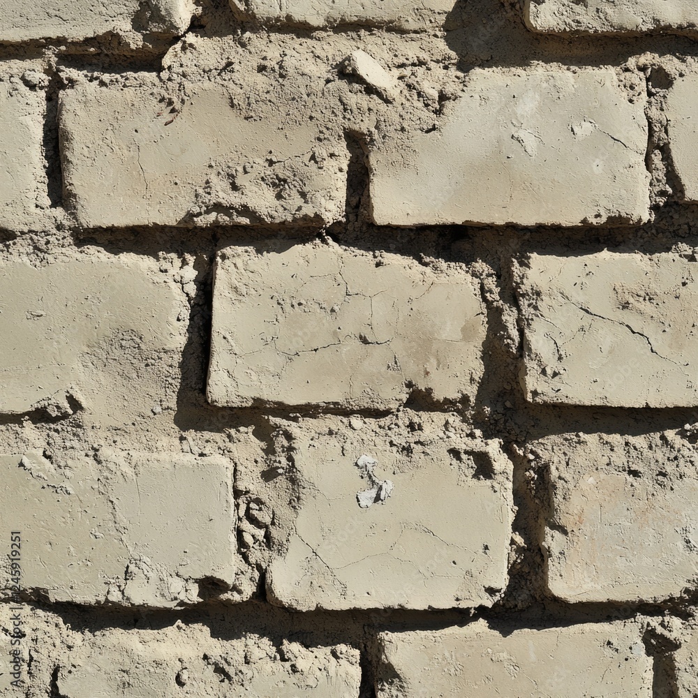 Aufkleber seamless cement and lime brick wall texture for industrial construction and home bricklaying with em
