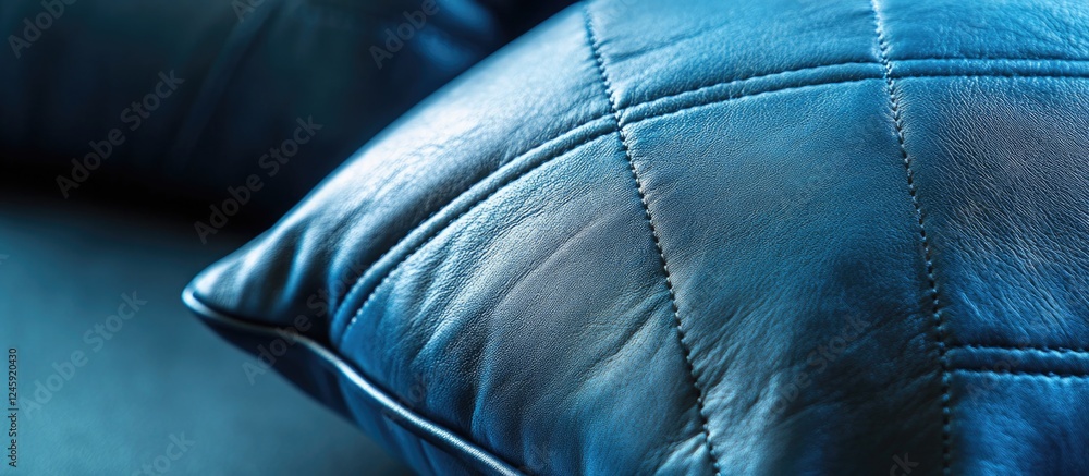 Aufkleber textured blue leather cushion with a quilted pattern creating a stylish and modern background for de
