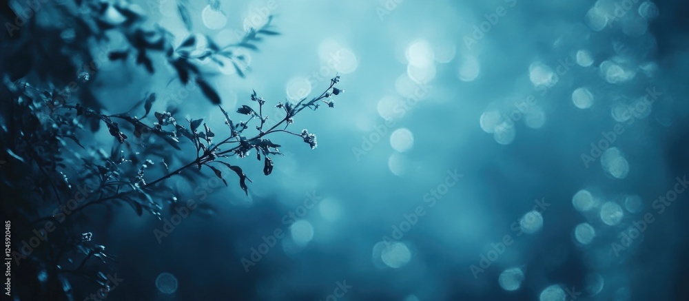 Leinwandbilder Serene blue bokeh background created from nature elements conveying calm and tranquility suitable for various design projects