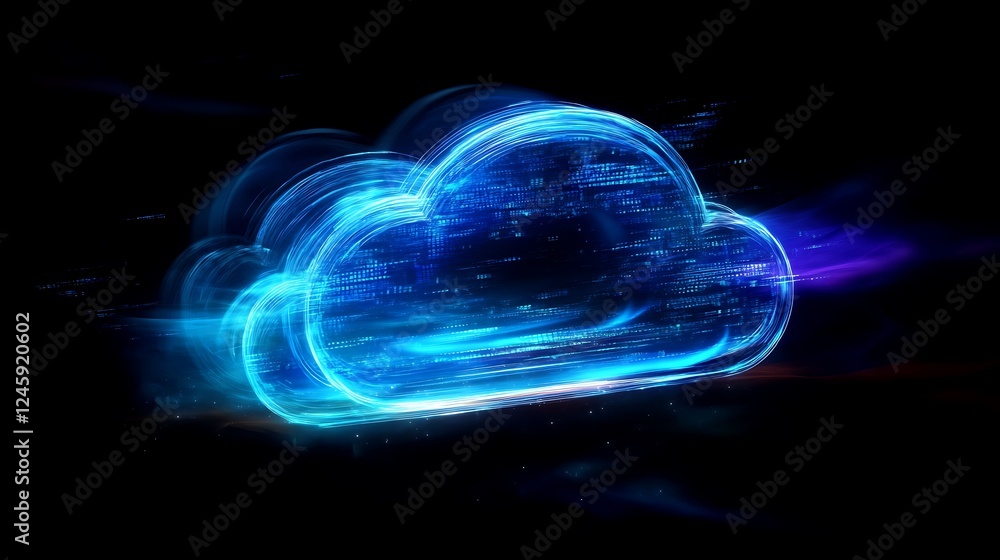 Poster luminous cloud data digital abstract design