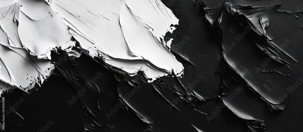 Poster modern monochrome texture with dynamic black and white paint strokes suitable for artistic backgroun