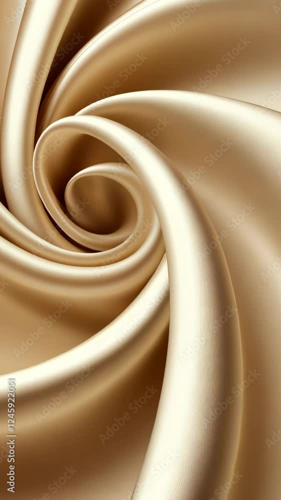 Poster elegant swirls of beige satin fabric create a luxurious texture and depth in a close-up view