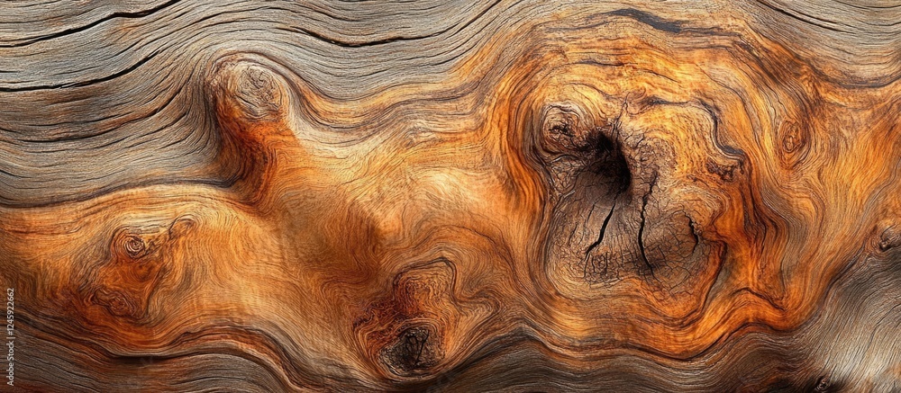 Aufkleber Rustic brown wooden texture with intricate grain patterns suitable for backgrounds and design elements.