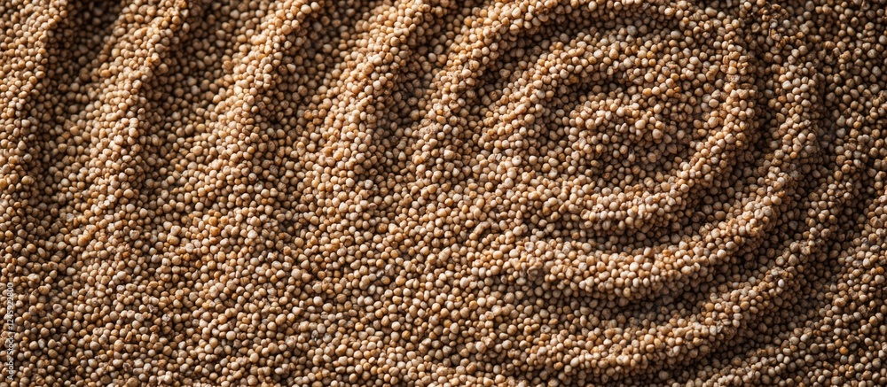 Aufkleber raw buckwheat groats top view with spiral pattern highlighting the brown grains texture perfect for 