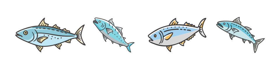 king mackerel icon, king mackerel vector illustration-simple illustration of king mackerel, perfect for king mackerel logos and icons