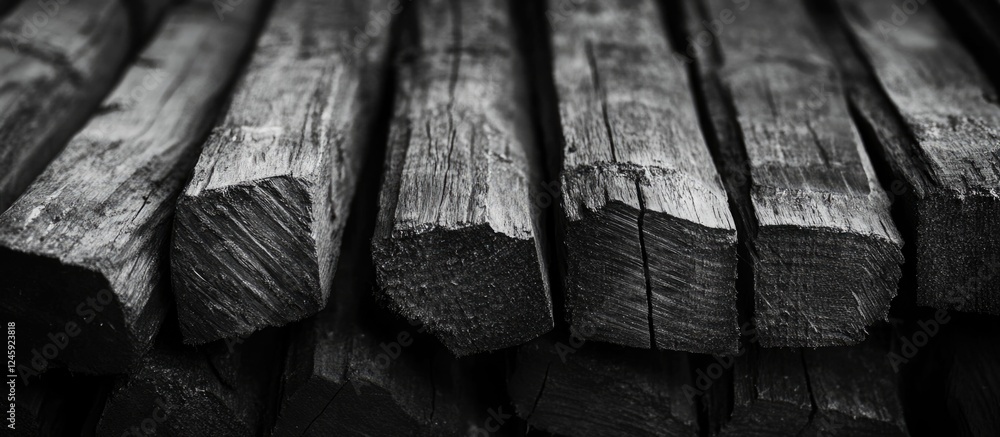 Poster dark charcoal wooden planks texture background ideal for text overlay and design elements