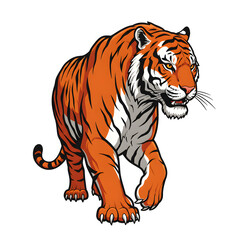 Obraz premium Walking Orange Tiger Illustration