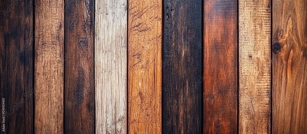 Poster brown wooden planks textured fence surface for rustic backgrounds and design elements showcasing nat