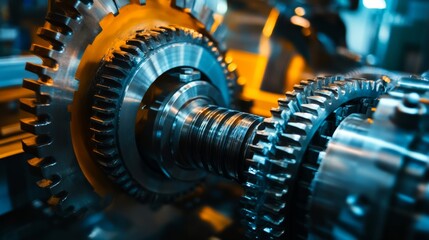 Heavy machinery parts being assembled in a global industrial manufacturing unit, showcasing global standardization,