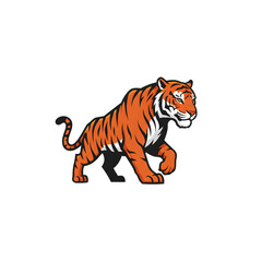 Obraz premium Orange Tiger Illustration with Black and White Details