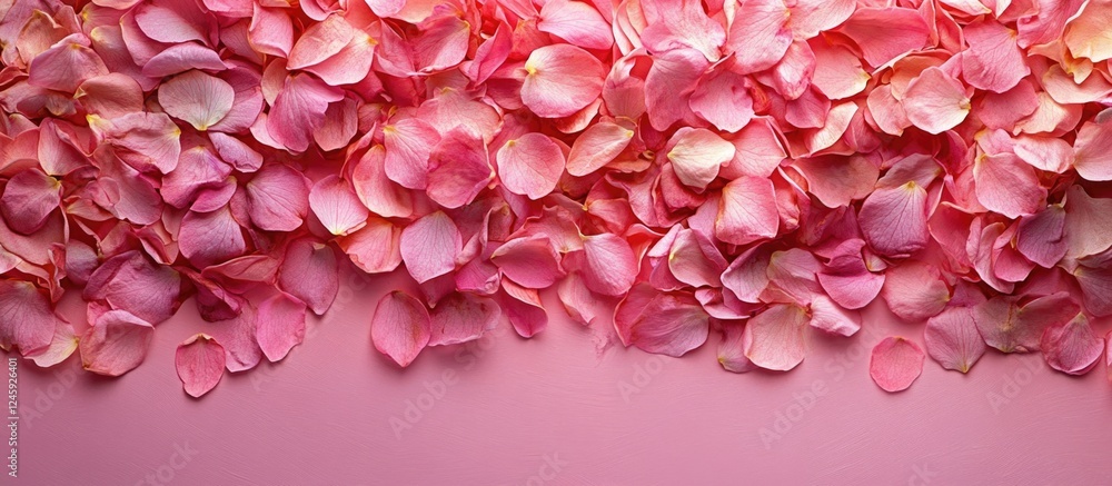 Poster pink flower petal background panorama with soft textures and empty space for text suitable for natur