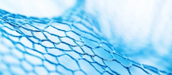 Detailed close-up of a blue swimming pool net showcasing its texture and design on a clean white background for aquatic maintenance imagery.