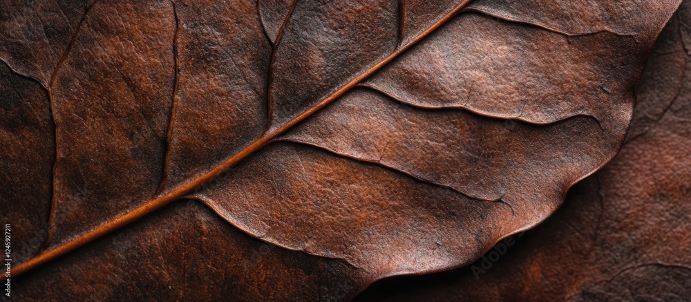 Aufkleber macro view of tea leaf surface detailing for nature and health themes with space for text overlay or