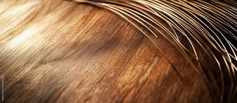 Poster Brown wooden texture background with intertwined wire creating a warm and natural aesthetic for rustic design projects