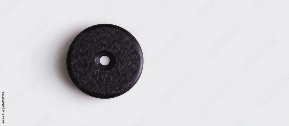 Poster Black button mockup positioned on a clean white background with ample empty space for customizable text or design elements