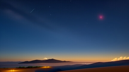 Naklejka premium sunset in the mountains