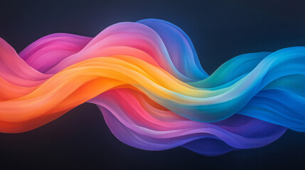 Fototapeta premium A dramatic composition featuring glowing trails in vibrant hues smoothly merging at the center,