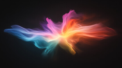 A dynamic collision of glowing color lines converging at a brilliant nexus, forming a futuristic