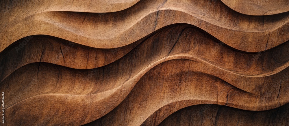 Aufkleber Abstract brown wood texture with wavy patterns creating a unique background design ideal for natural and rustic themed projects.