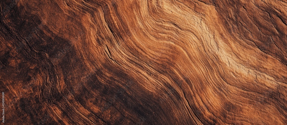 Aufkleber Brown wooden texture background with natural swirls and patterns ideal for design projects or as a rustic decorative element.