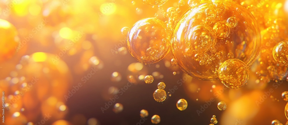 Aufkleber golden bubbles abstract background with soft lighting for creative design and artistic presentations