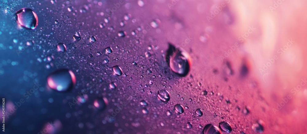 Aufkleber colorful water droplets on glass creating an abstract macro background with vibrant hues and texture