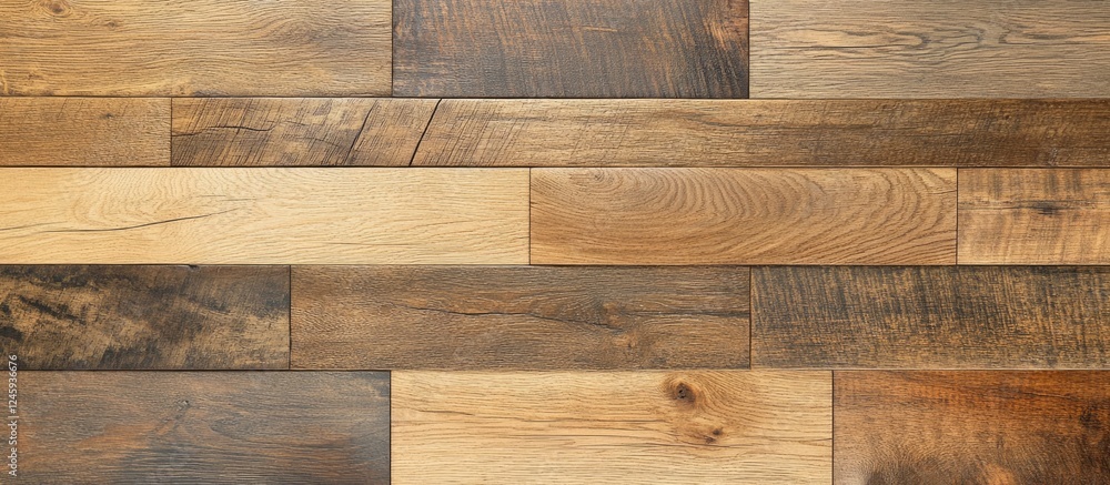 Aufkleber Brown wooden plank textures arranged in a seamless pattern showcasing natural variations and warmth suitable for background or design use.