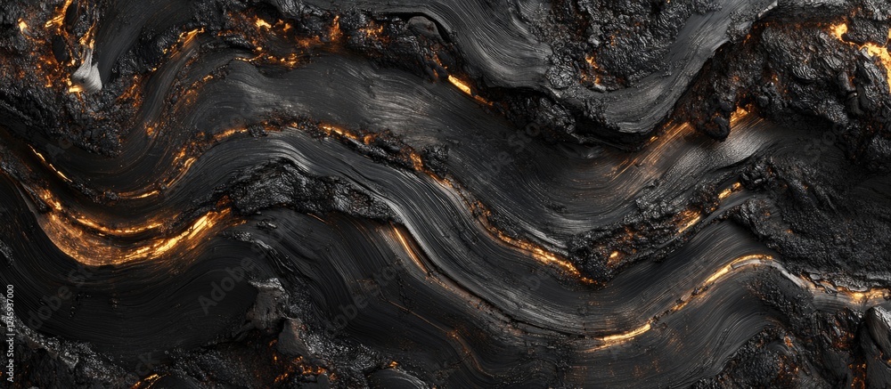 Aufkleber burnt wood and coal texture background with intricate swirls and glowing highlights for use in desig
