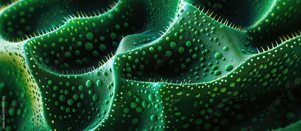 Poster cactus texture close-up showcasing intricate green patterns and unique surface details highlighting 