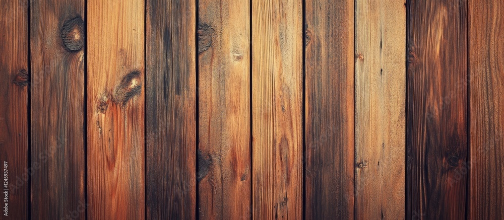 Aufkleber Aged brown wooden texture with natural grain patterns ideal for rustic backgrounds and design projects