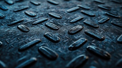 Close up of abstract black metal texture with matte finish in industrial style ideal for background design and promotional material