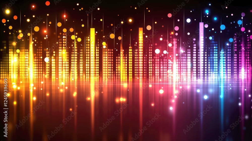 Poster vibrant sound waves: an abstract music visualizer background