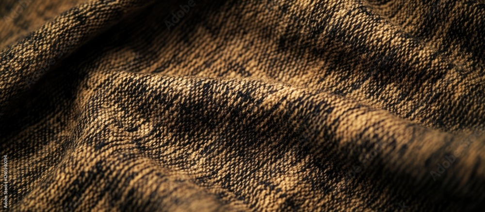 Poster Brown checkered fabric closeup texture ideal for backgrounds and textile design projects showcasing rich patterns and warm tones.