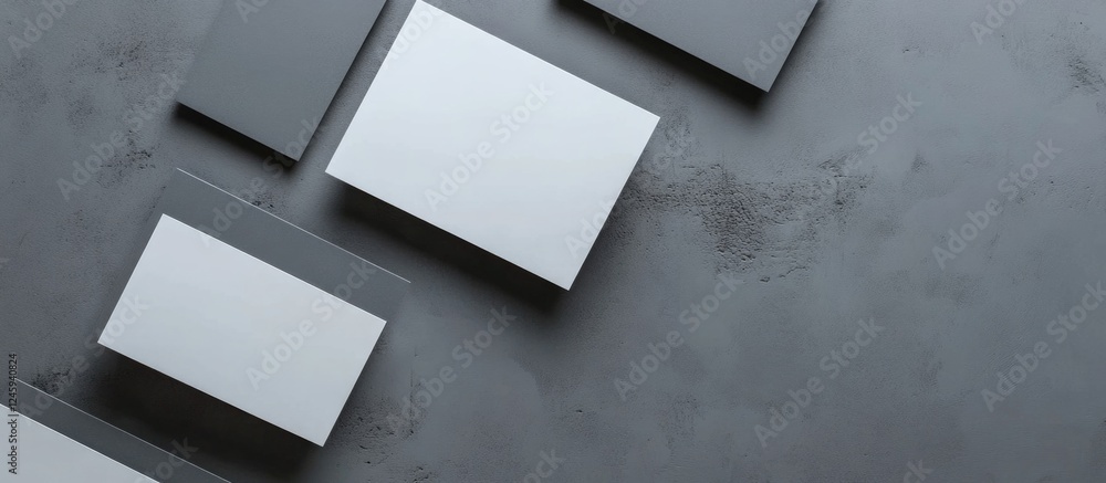 Aufkleber elegant business card mockup featuring a minimalist gray background and various solid color cards fo