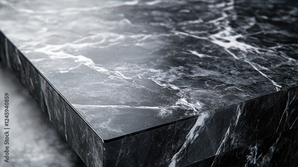 Poster Granite marble stone texture close-up with elegant patterns and ample space for text or design elements in a professional setting