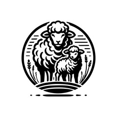 black and white sheep logo design