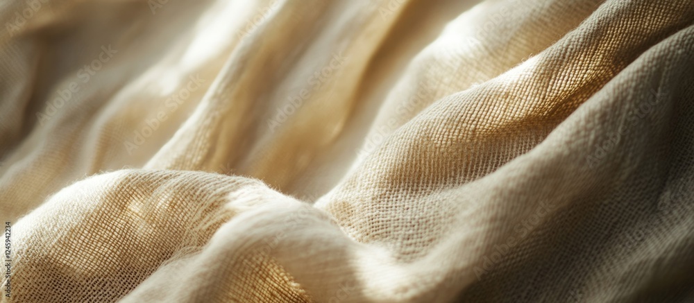 Aufkleber elegant close-up of soft cream-colored fabric texture showcasing the gentle drape and subtle sheen i
