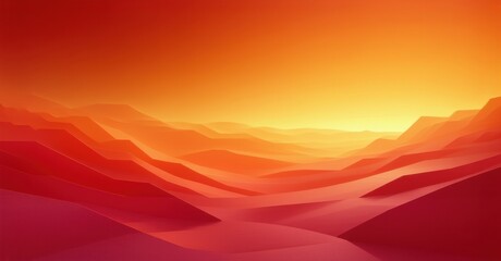 Burning sky gradient shifting from warm amber into deep berry, with soft textures and geometric layers creating a striking, layered landscape effect