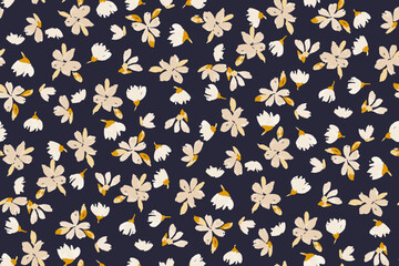 Cute seamless pattern with tiny flowers.