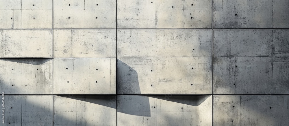Poster textured concrete wall with geometric patterns and shadows showcasing modern architectural design an