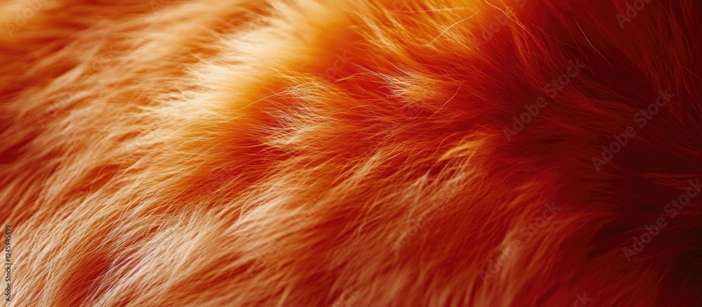 Poster close-up view of vibrant red cat fur providing a textured and warm background for various design app