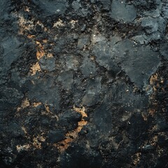 High resolution dark concrete texture with a small patch of dirt and zen papaya on a black and brown surface