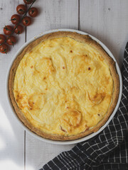 Quiche lorraine. Typical dish of French cuisine