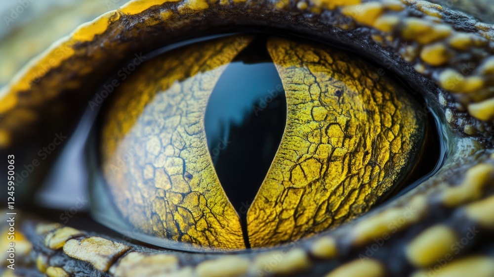 Poster close up of tiger's eye capturing the intricacies of nature with space for text overlay in wildlife 