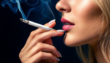 Fototapeta premium smoking woman smoking cigarette