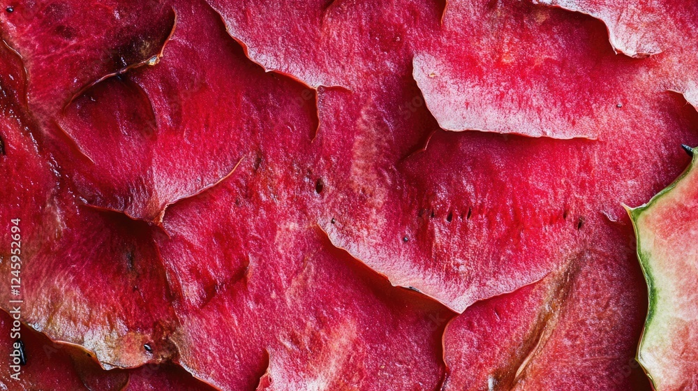 Aufkleber close up of vibrant watermelon flesh showcasing rich colors and textures with ample empty space for 