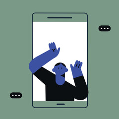 Digital Marketing illustrations. Business activities. Modern deep machine learning technology. Flat vector illustration