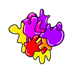 colorful doodle abstract design with curved style lines