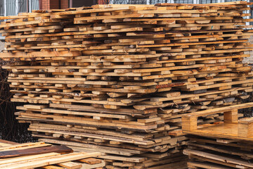 Shelves with wooden planks in front of someone's house