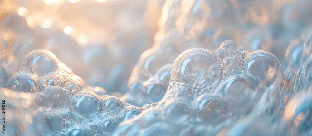 Poster close up of textured bubble wrap highlighting bubbles with soft light creating a soothing and abstra